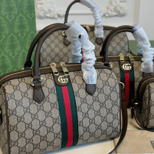 Gucci Ophidia Gg Large Boston Bag Beige 12.2 Inches 836825 FAE0J 9867