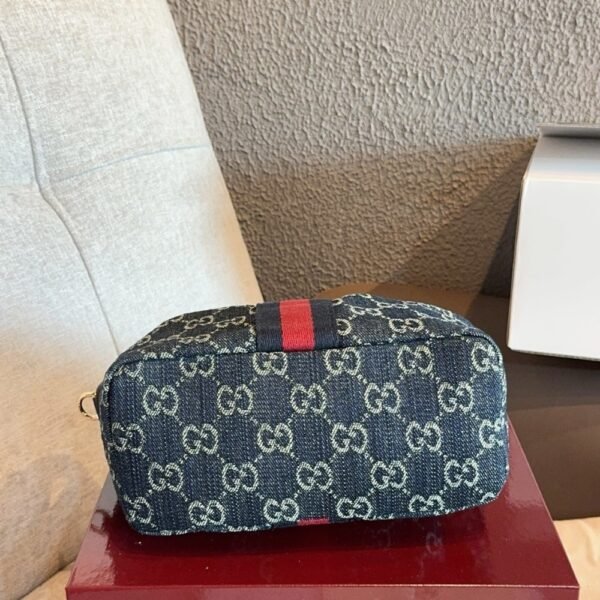 Gucci Vanity Mini Bag Blue And White GG Denim 19cm