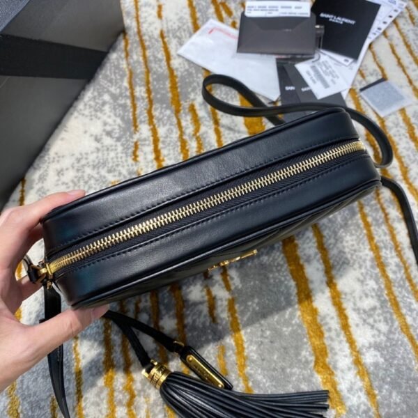 [Premium Quality] – Saint Laurent Lou Camera Bag In Quilted Black Gold Leather 9 Inches 612544Dv7071000
