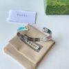 Gucci Cuff Bracelet Interlocking Gg Sterling Silver Turquoise Enamel