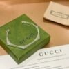 Gucci Trademark Sterling Silver Geometric Cuff Bracelet