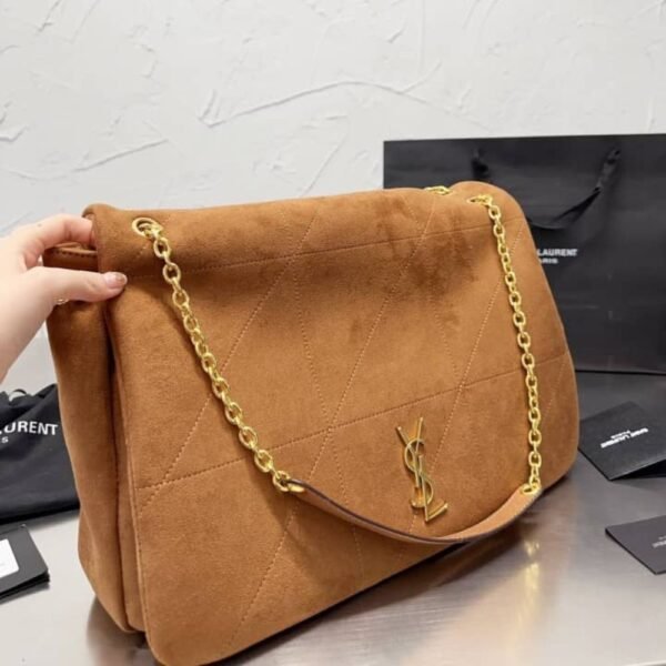 3-180 Saint Laurent Large Jamie 4.3 In Suede Brown 16.9 Inches 7424311U8P72102