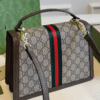 Gucci Ophidia Top Handle Bag Brown 9.8 Inches 651055 96LWX 8745