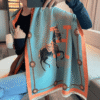 Hermes Cashmere Muffler Blue