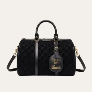 Gucci Small Jumbo GG Canvas Duffle Bag Black 11.8 Inches