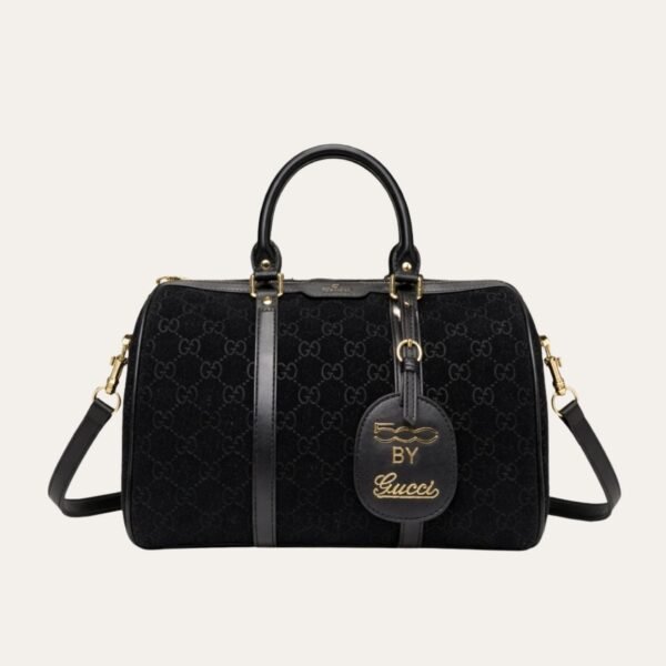 Gucci Small Jumbo GG Canvas Duffle Bag Black 11.8 Inches