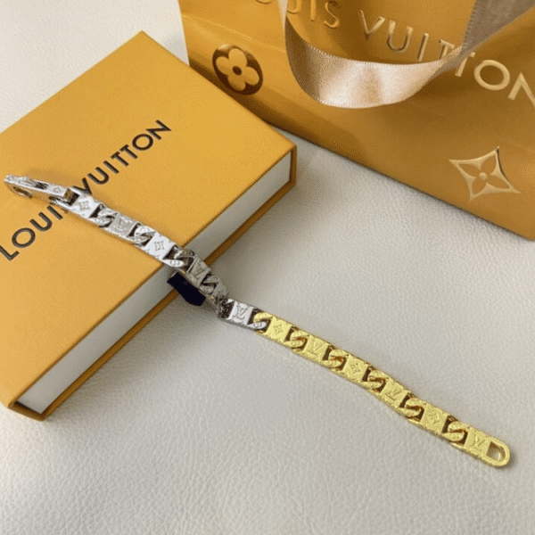 Louis Vuitton Monogram Tied Up Bracelet Gold And Silver M1306L