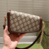 Gucci Horsebit 1955 Asymmetric Shoulder Bag Brown 7.9 Inches