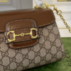 Gucci Horsebit 1955 Mini Top Handle Bag Beige 8.7 Inches