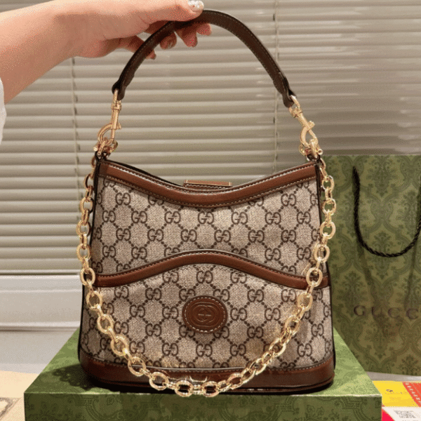 Gucci Ophidia Small Bucket Bag Gg Canvas 9.8 Inches