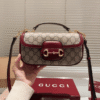 Gucci Horsebit 1955 Mini Top Handle Bag Red 9.1 Inches