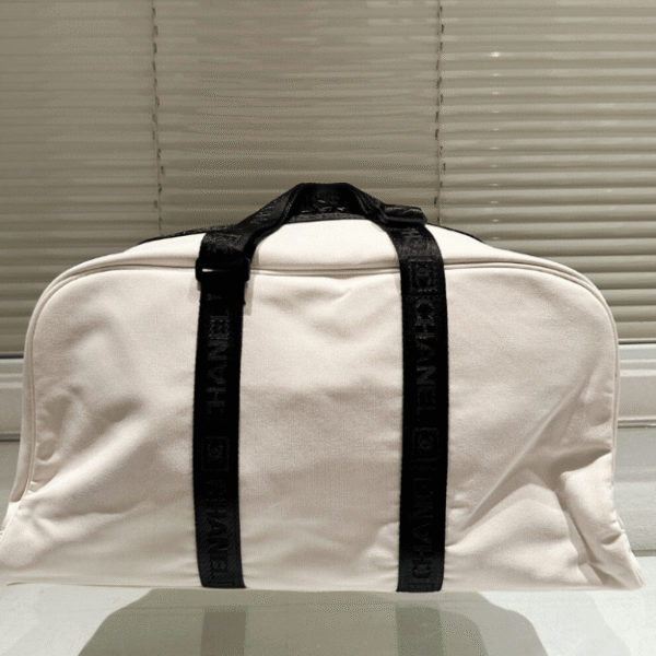 Chanel Duffle Bag White 19.3 Inches