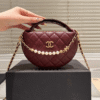Chanel Quilted Chain Around Pouch Burgundy 7.5 Inches