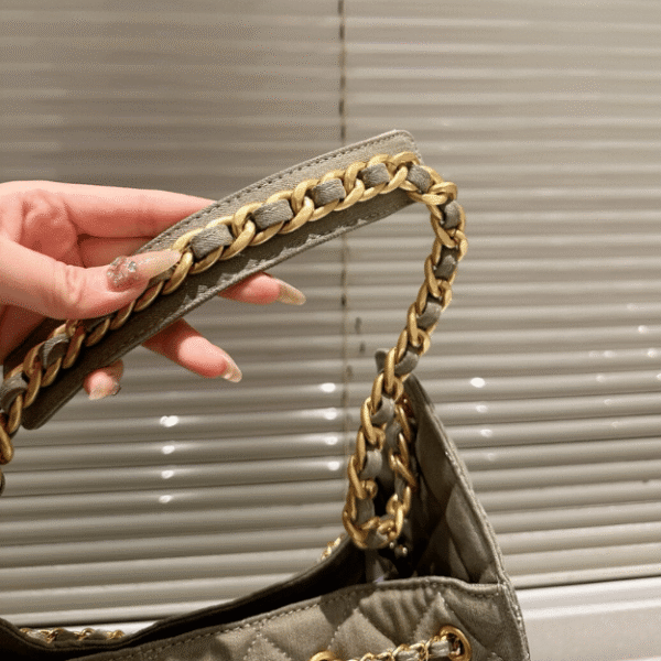 Chanel 25 Small Hand Bag Taupe 13.4 Inches