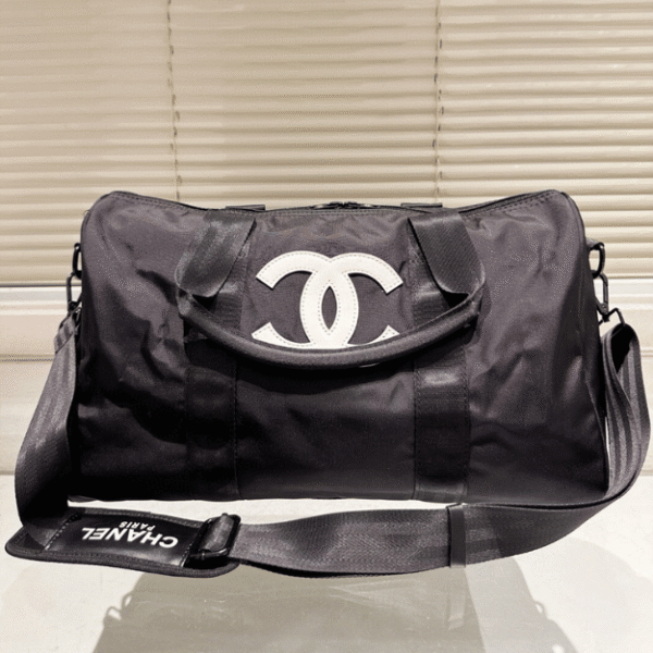 Chanel Nylon Duffle Bag Black 21.7 Inches