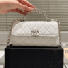 Chanel Wallets On Chain (Woc) Top Handle Bag White 7.1 Inches