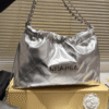 Chanel 22 Handbag Silver Metallic 13.8 Inches