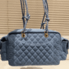 Chanel Bowling Denim Multi-Pocket Blue Denim 11.8 Inches