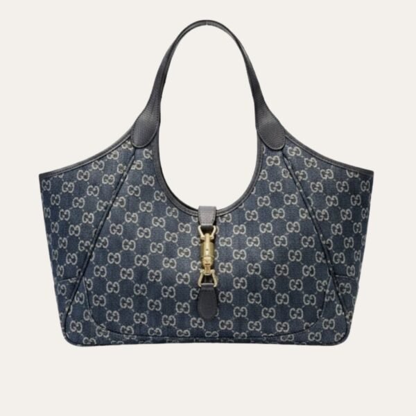 3-3 Gucci Mercato Medium Tote Bag Denim Navy Blue 14.2 Inches