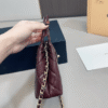 Chanel Mini Top Handle Flap Bag Burgundy 8.3 Inches