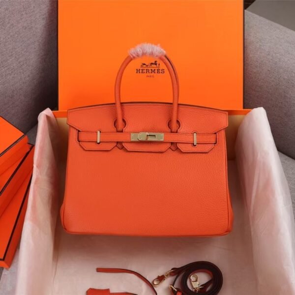Hermes Birkin 35 Togo Leather Gold Hardware Orange 35Cm