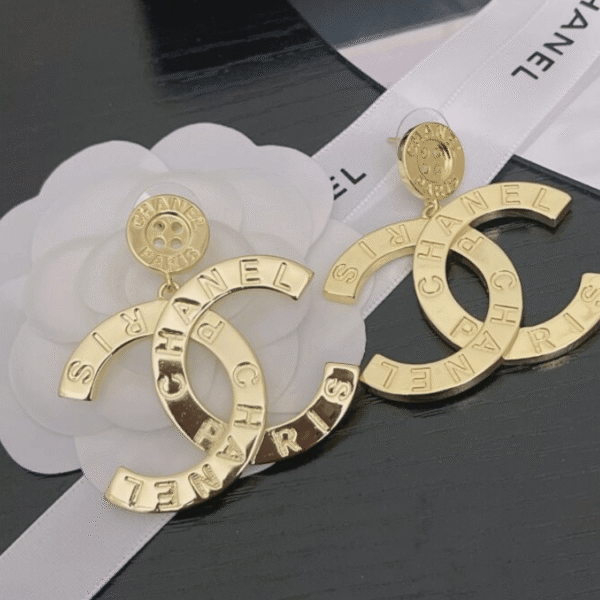 Chanel Paris Button Earrings
