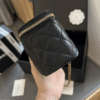 Chanel Mini Vanity Case With Gold Ball Black 4.3 Inches