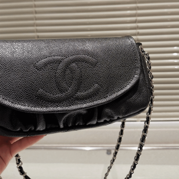Chanel Vintage-Style Flap Bag Black 9.1 Inches