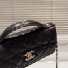 Chanel Vintage-Style Shoulder Bag Black 7.5 Inches