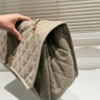 3-323 Chanel Vintage-Style Flap Bag Khaki 15.7 Inches
