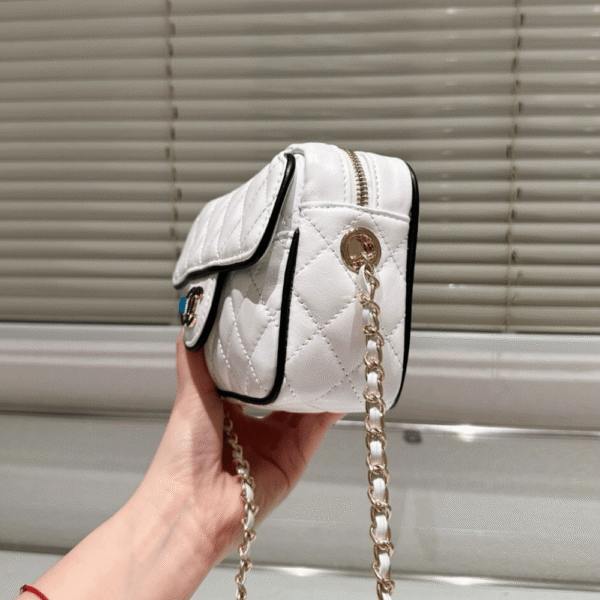 Chanel Camera Bag Mini White 7.1 Inches