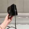 Chanel Vintage-Style Flap Bag Black 7.1 Inches