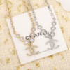 Chanel Cc Silver Metal Necklace