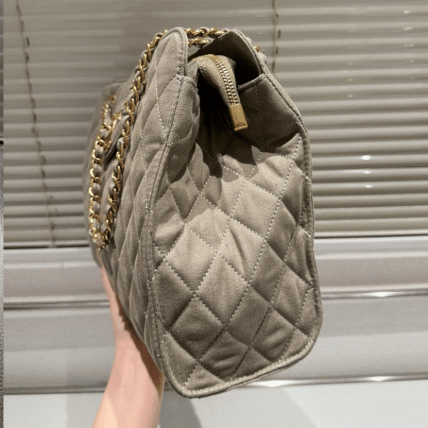 Chanel Vintage Style Shopping Bag Khaki 13.8 Inches