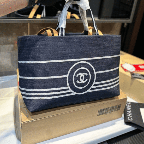 Chanel Denim Tote Bag Blue 13.0 Inches