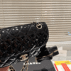 3-334 Chanel 24C Mini Flap Bag Metallic Black 7.5 Inches
