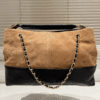 Chanel Shopping Bag Shiny And Gold Tone Metal Beige Black 14.2 Inches AS5657 B20827 U1536