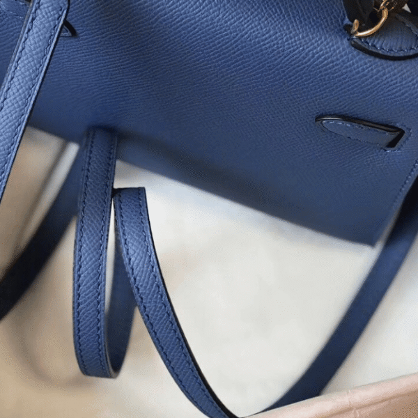 Hermès Kelly Mini II Bag Blue 7.5 Inches