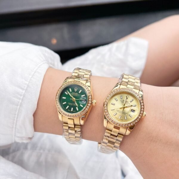 Rolex Lady Datejust Green Dial Yellow Gold 28Mm