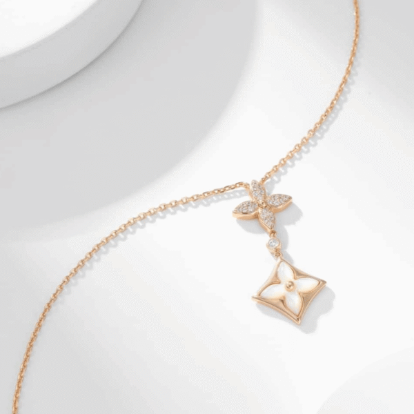 Louis Vuitton Color Blossom Double Star Necklace Q94676