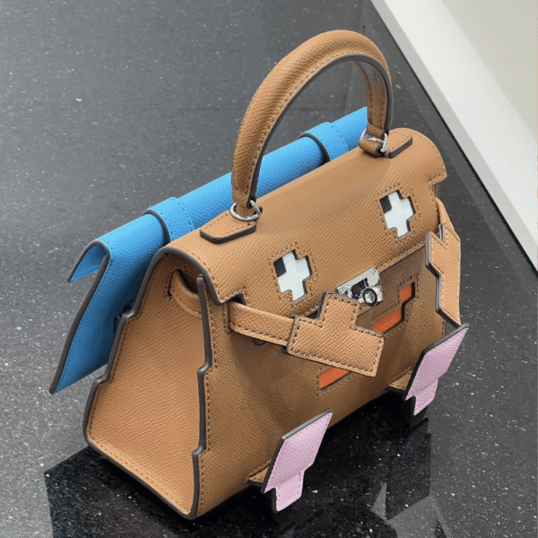 3-387 Hermès Kelly Pixel Bag Tan/Multi-Color 7.9 Inches