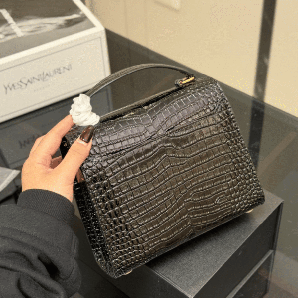 Saint Laurent Cassandra Bag Black 7.9 Inches