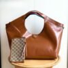 3-43 Gucci Giglio Large Tote Bag Dark Brown Leather 23.6 Inches 853971 AAF2H 7645