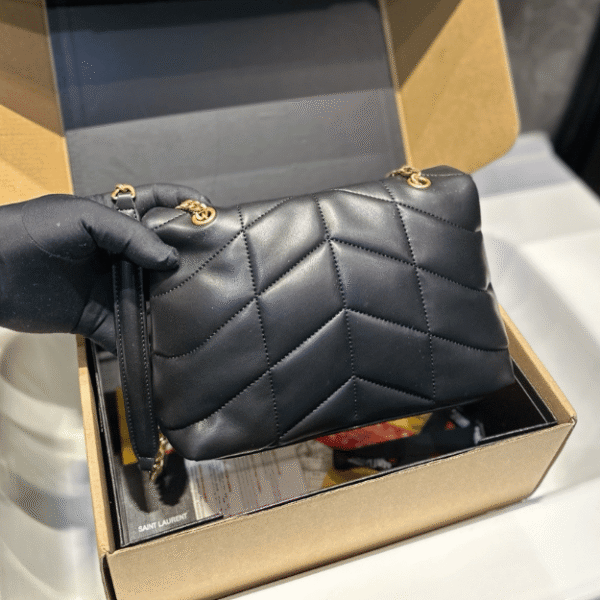 Saint Laurent Loulou Puffer Mini Bag Black 7.9 Inches 7593371El071000