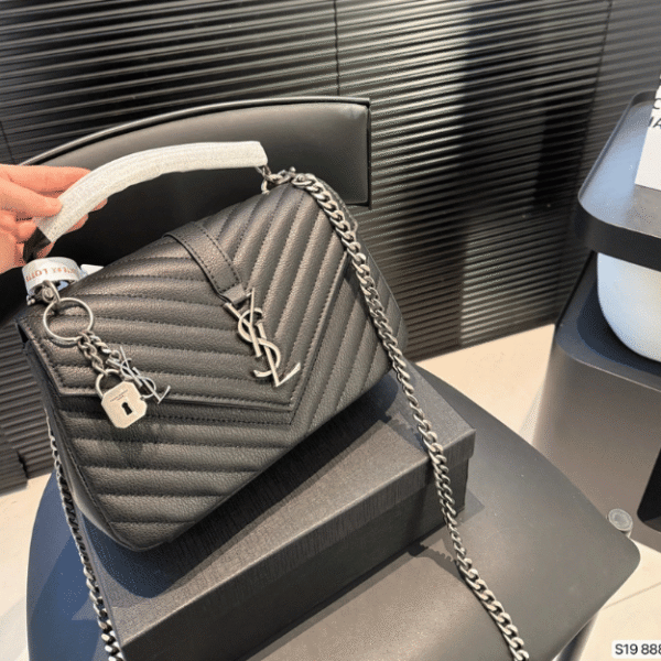 Saint Laurent Loulou Puffer Mini Bag Black 7.9 Inches