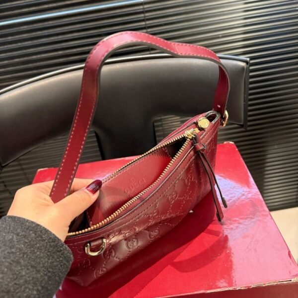Gucci GG Emblem Medium Shoulder Bag Red 11.4 Inches
