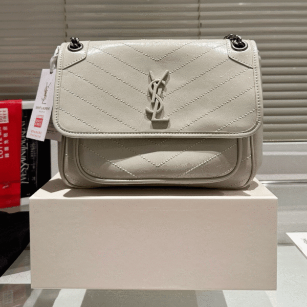Saint Laurent Niki Bag Gray Quilted 11 Inches