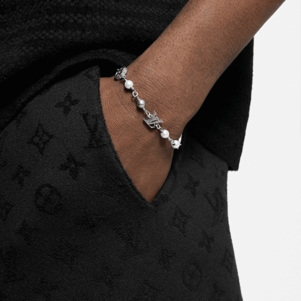 Louis Vuitton Monogram Pearl Charm Bracelet Silver-Tone