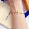 Louis Vuitton Monogram Flower Charm Bracelet Gold-Tone