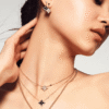 Louis Vuitton Monogram Flower Pendant Necklace Gold-Tone